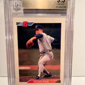 Nolan Ryan 1992 Bowman Beckett BGS 9.5 Gem Mint Graded Encased Texas Rangers