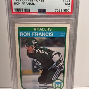1982 O-Pee-Chee Ron Francis #123 PSA 7 Rookie Graded Encased Near Mint