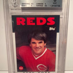 1986 Topps Pete Rose Checklist Player Manager Beckett Bgs 9 Mint Graded Encased Reds Legend