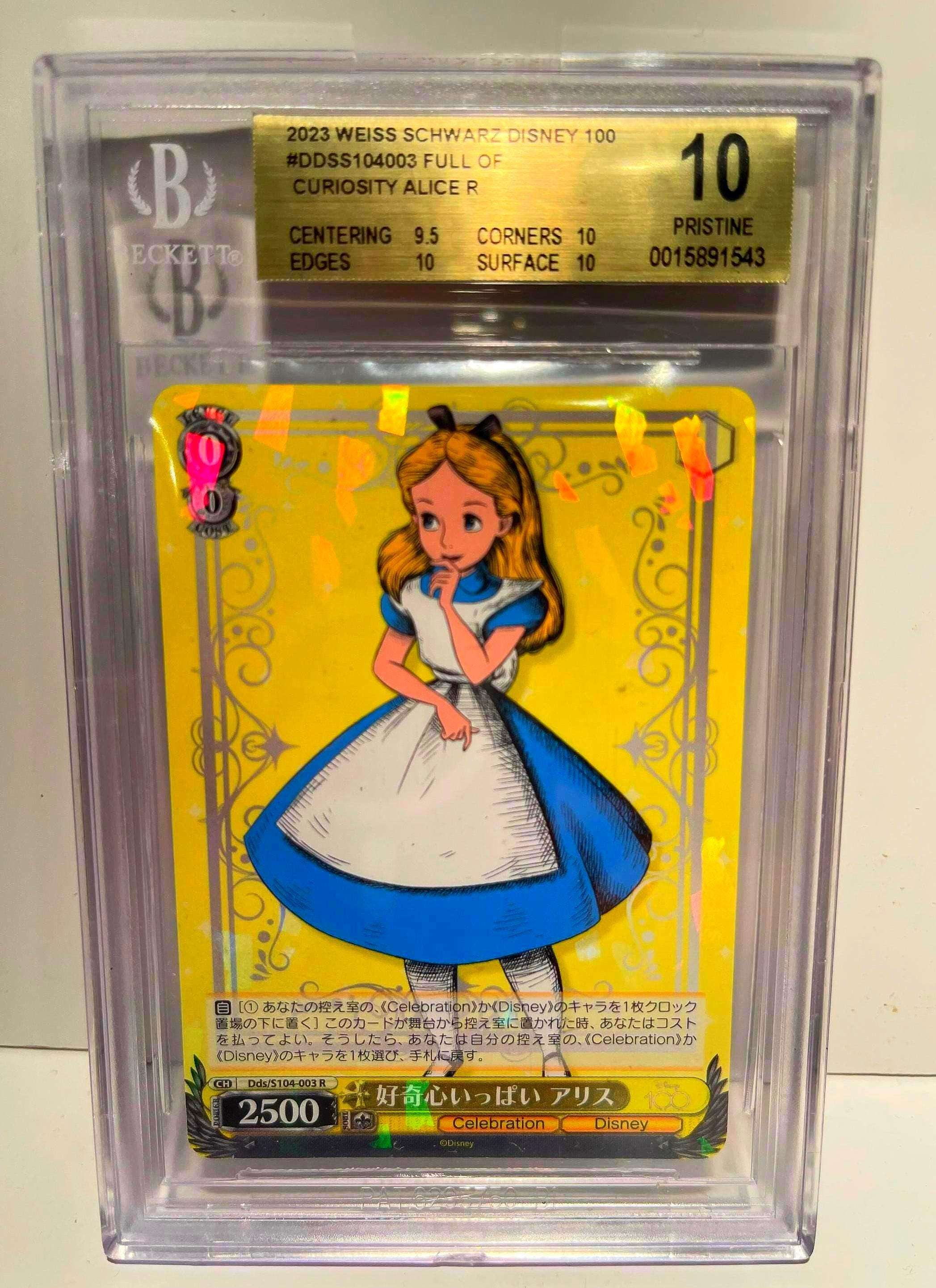 2023 Weiss Schwarz Disney 100 Alice Full of Curiosity BGS 10