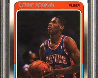 Dennis Rodman 1988 Rookie Card RC PSA 9 Mint -- Graded Authenticated & Encased! Basketball Legend