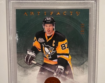 Sidney Crosby 2017 Upper Deck Artifacts/55 Orange PSA 10 Graded Encased Penguins Legend