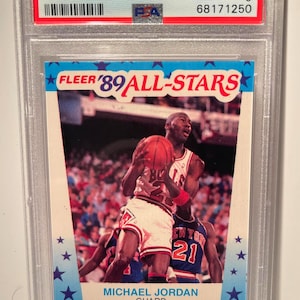 1989 Fleer Stickers Michael Jordan Chicago Bulls PSA 9 MINT! Hall of Famer Dunking!