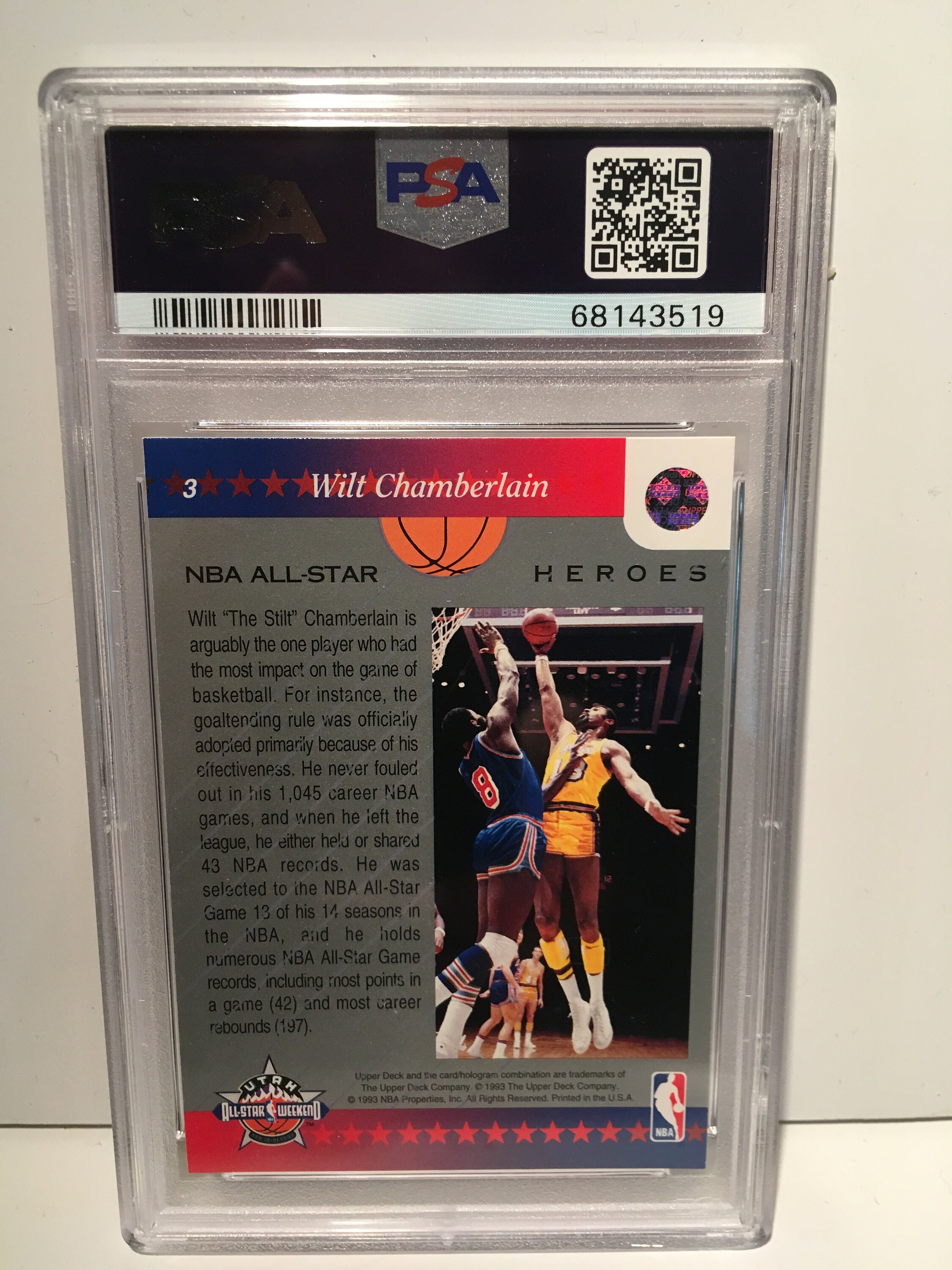 1992 Upper Deck All-star Weekend Wilt Chamberlain #3 PSA 10