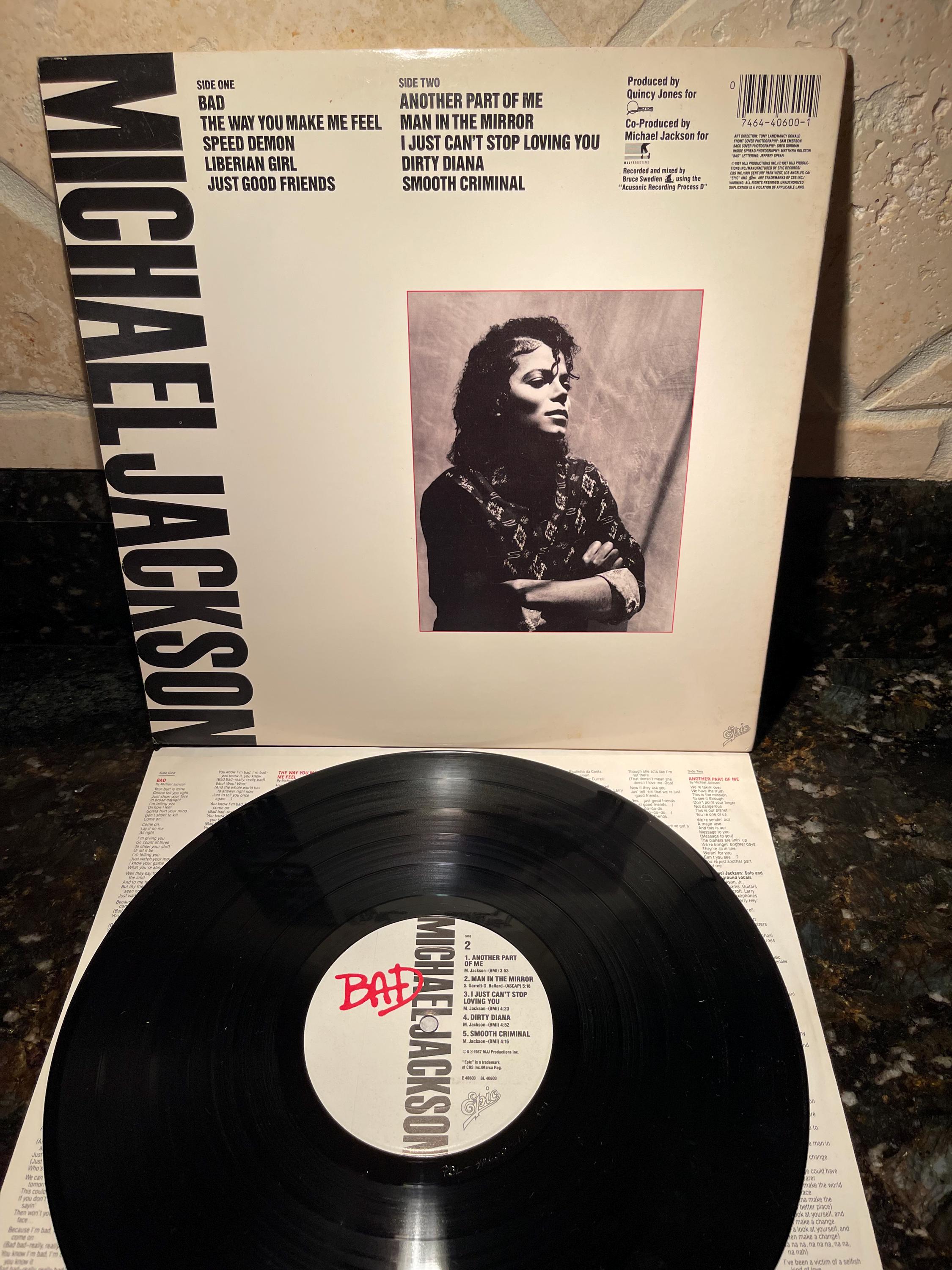 Michael Jackson Bad - 1987 Original Vintage - Record Vinyl LP - EX