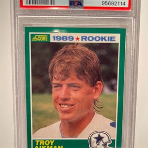 1989 Score Troy Aikman RC Rookie PSA 9 Mint #270 Encased Graded