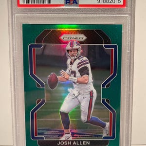 2021 Panini Prizm #117 Josh Allen Green Prizm PSA 9 MINT
