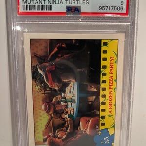 1990 Topps Teenage Mutant Ninja Turtles A Frozen Pizza Party #53 PSA 9 - Graded Encased