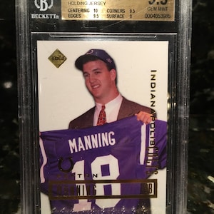 Peyton Manning 1998 - Collectors Edge Promos - Graded, Encased & Authenticated - Beckett BGS 9.5 Gem Mint Rookie Card of the Legendary QB