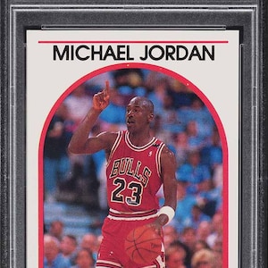 1989 Hoops MICHAEL JORDAN Chicago Bulls PSA 8 Graded Encased Legendary Card