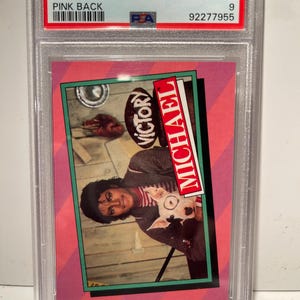 1984 Topps Michael Jackson (and dog) #25 Victory Tour... Pink Back PSA 9 Mint RARE