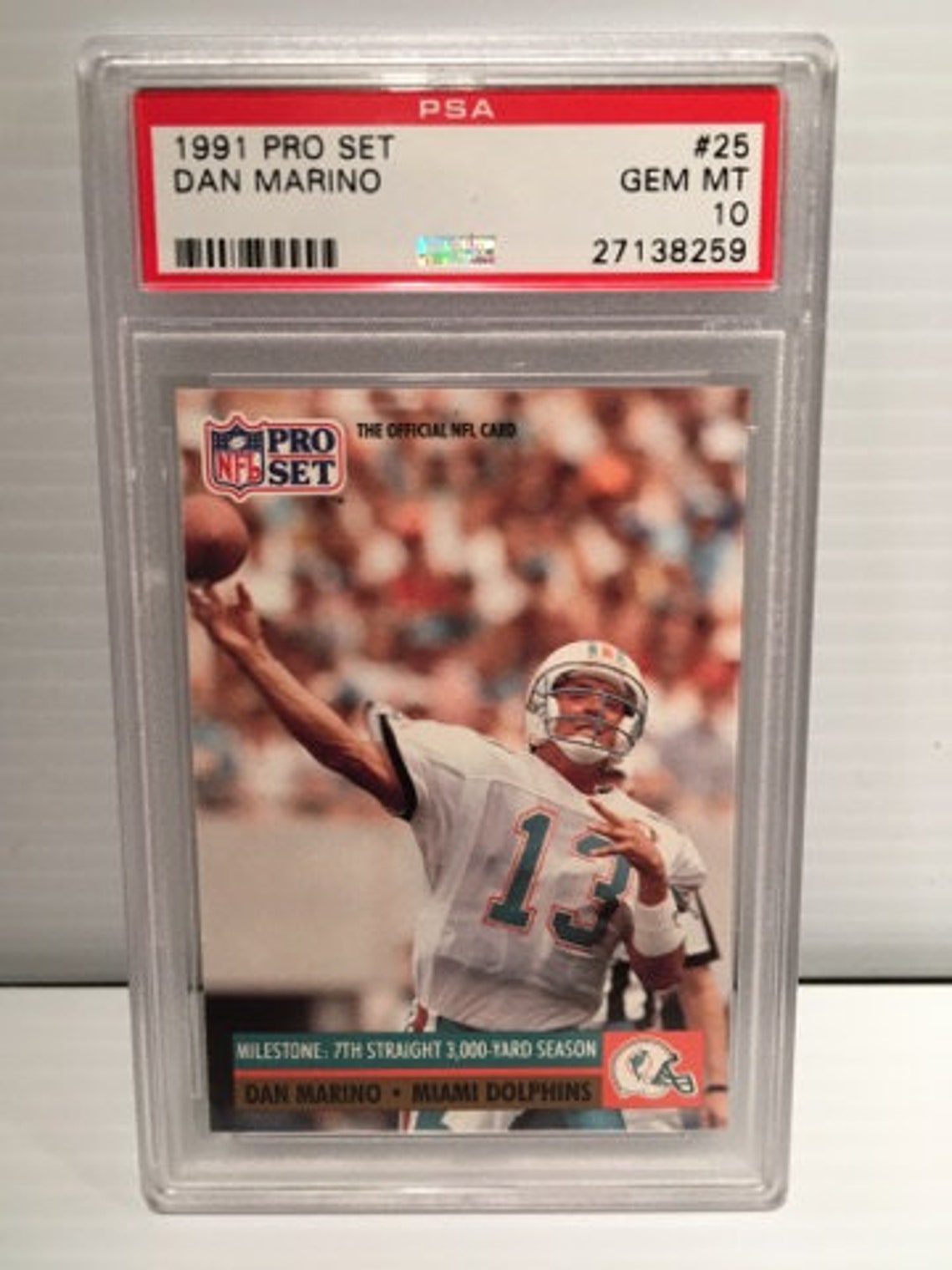 Dan Marino 1991 Pro Set 25 Milestone Football Card graded Etsy