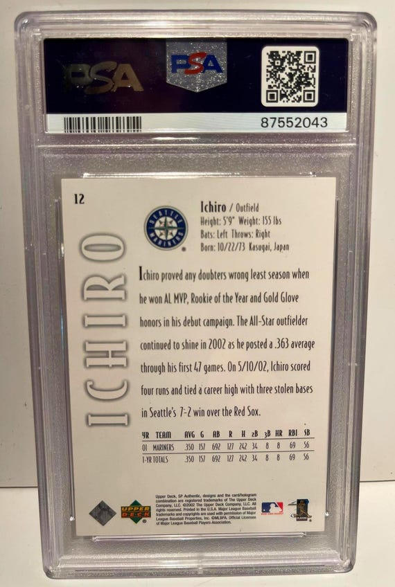 2002 アッパーデック イチロー PSA 10 【公式通販】