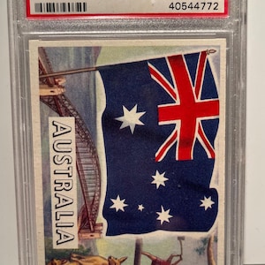 1956 Flags of the World Australia PSA 8.5 Authenticated Encased Graded Rare!