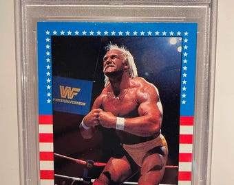 Hulk Hogan 1987 Topps WWF Trading Card - graded, authenticated, encased - PSA 9 - Mint! RIP Legend!