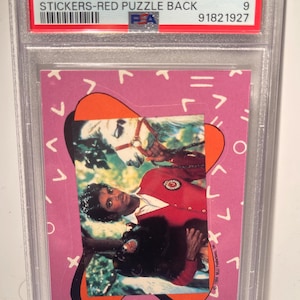 Pegatinas Topps Michael Jackson Serie 1 de 1984 n.° 19 - PSA 9 Mint Encase Graded
