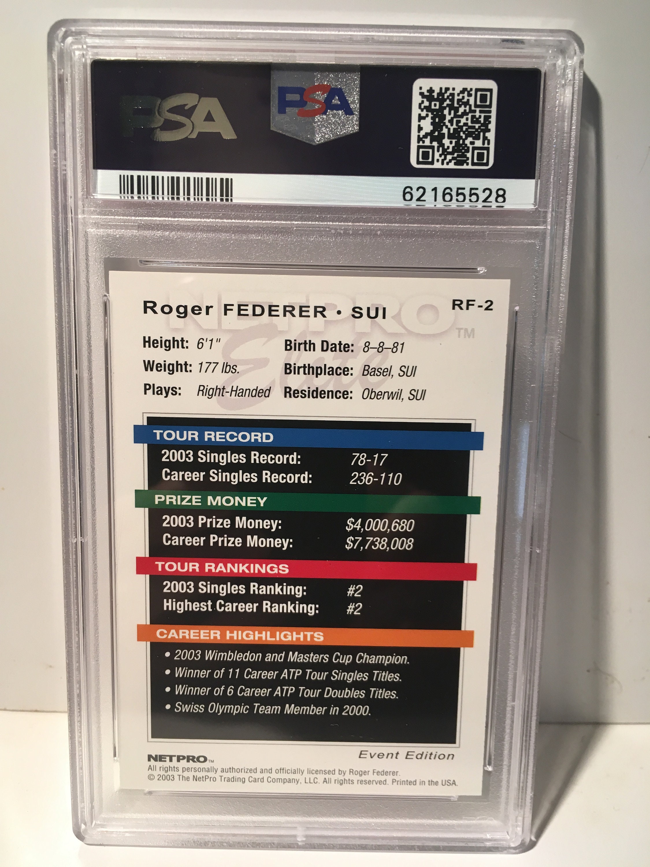 その他 2003 Netpro Elite Roger Federer PSA10 Auction Prices Realized Misc Cards 2003 NETPRO ELITE 2000