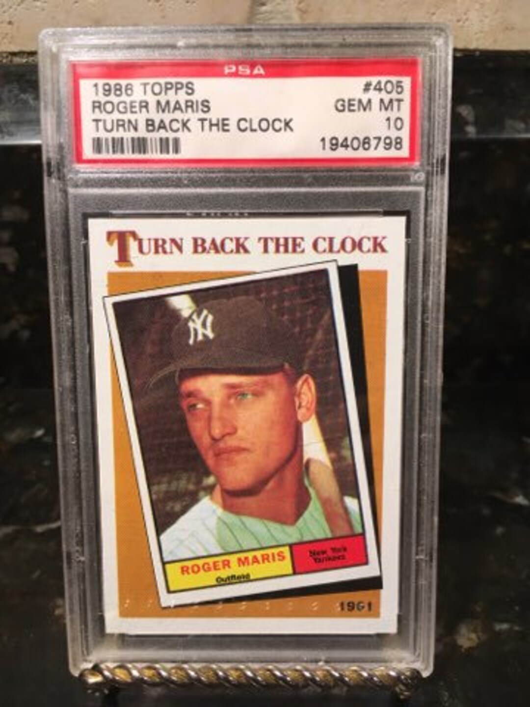 1986 Topps 405 Roger MARIS PSA 10 Turn Back The Clock Graded Encased