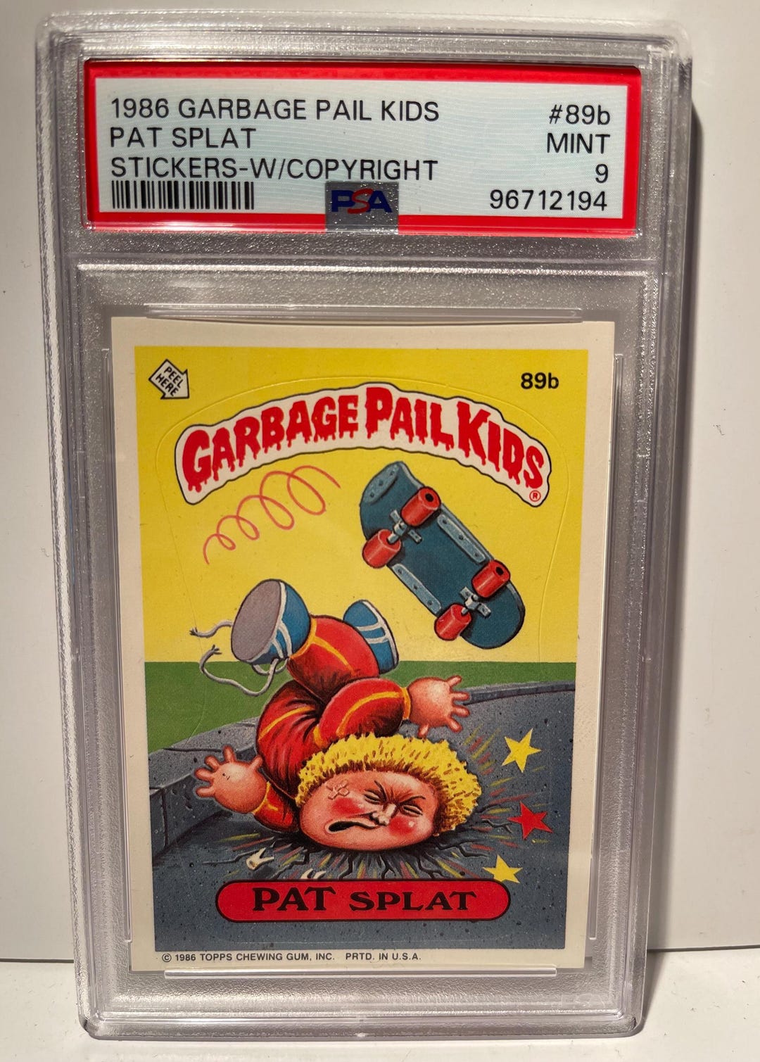 1986 Garbage Pail Kids Stickers PAT SPLAT PSA 9 Mint Vintage