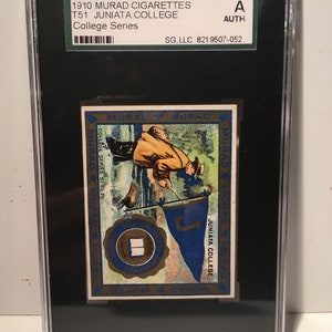 Vintage 1910 Murad Cigarettes College Series Juniata Fly Fishing Trading Card Authentic SGC Graded