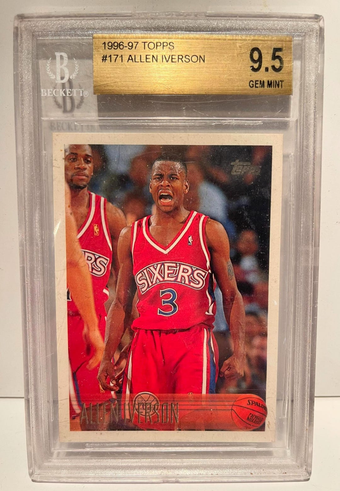 Allen Iverson 1996 Topps Beckett BGS 9.5 Rookie Card #171 Sixers