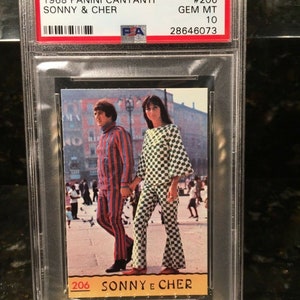 1968 Panini Cantanti Sonny & Cher #206 PSA 10 GEM MINT