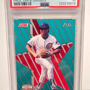 Puntuación de 1992 Proctor & Gamble Ryne Sandberg Mint PSA 10 HOF # 12 Tarjeta Chicago Cubs