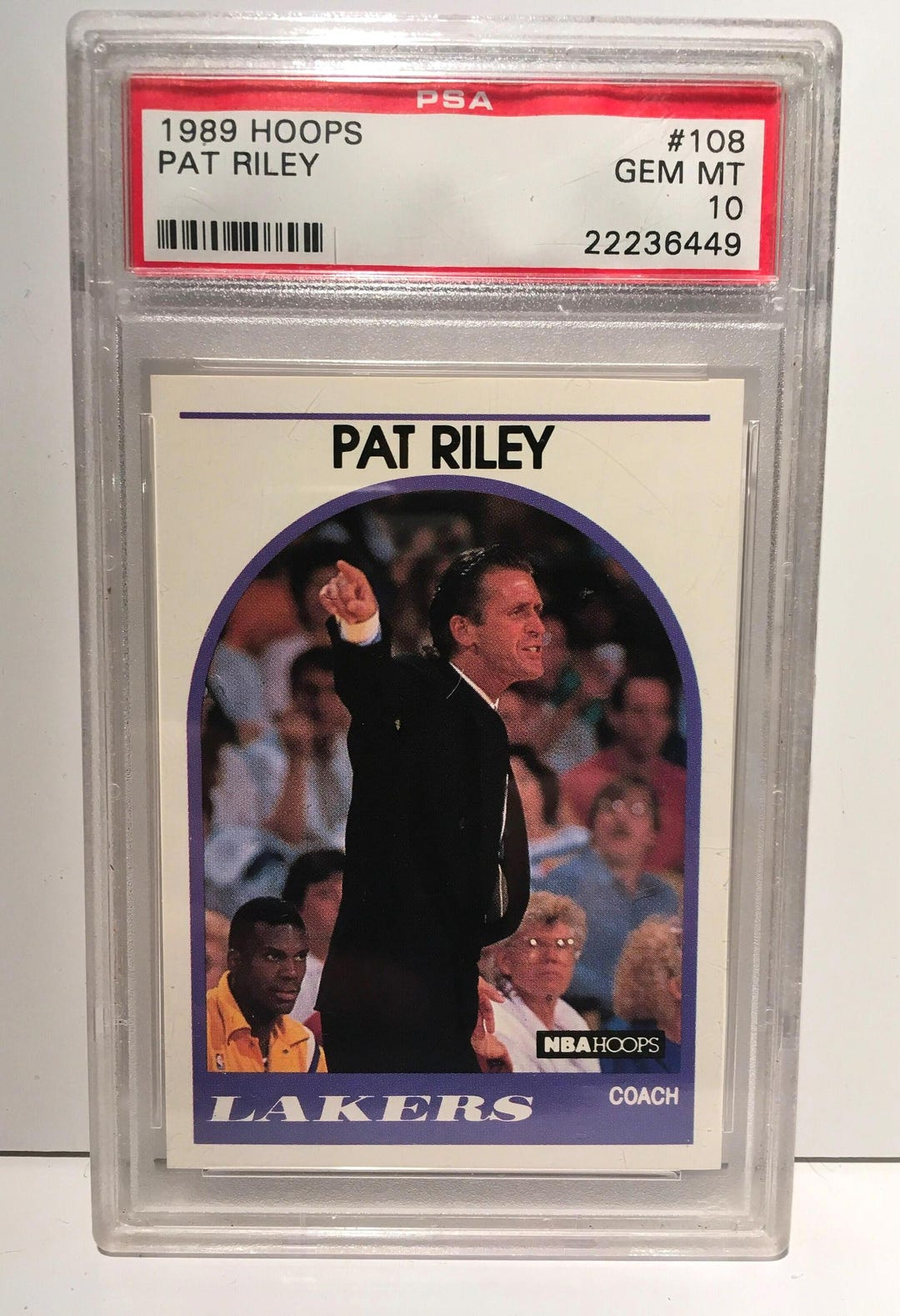 パット・ライリー 1989 フープス PSA 10 レイカーズ 認証済み ケース 