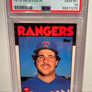 1986 Topps Traded #48T PETE INCAVIGLIA PSA 10 Gem Mint - Texas Rangers