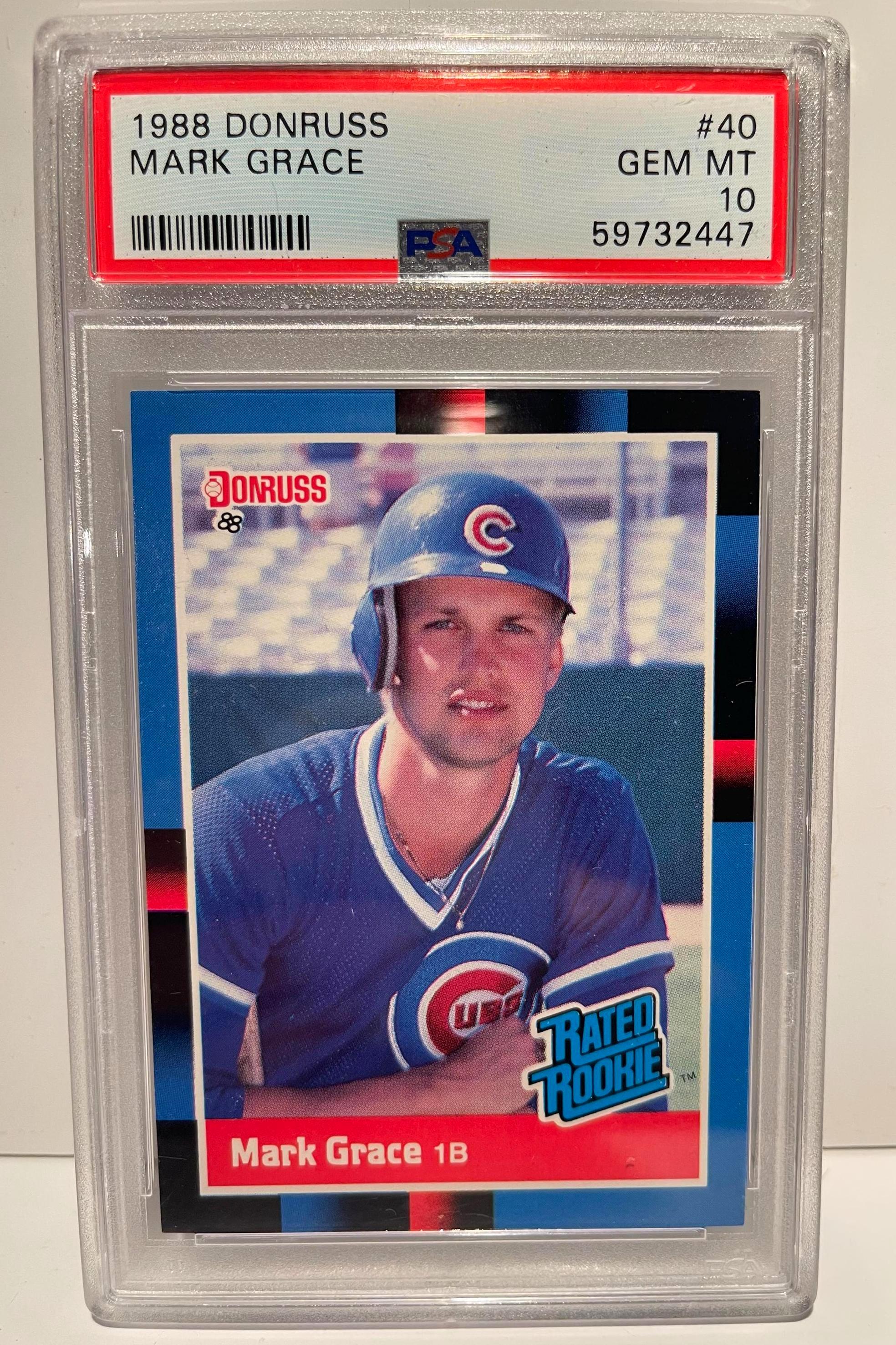 1988 Donruss Rated Rookie #40 Mark Grace PSA 10 Gem Mint CHICAGO 