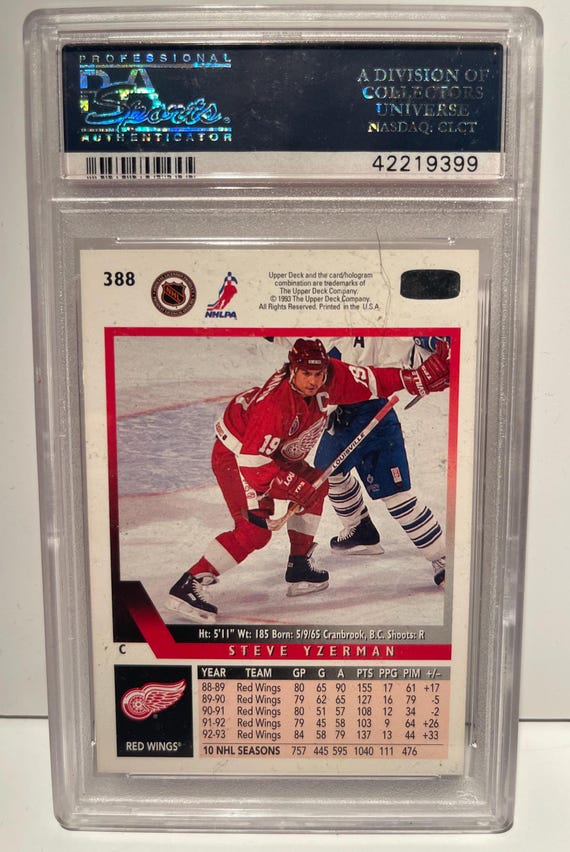 1993 Upper Deck - Steve Yzerman Red Wings - PSA 10 Graded Encased