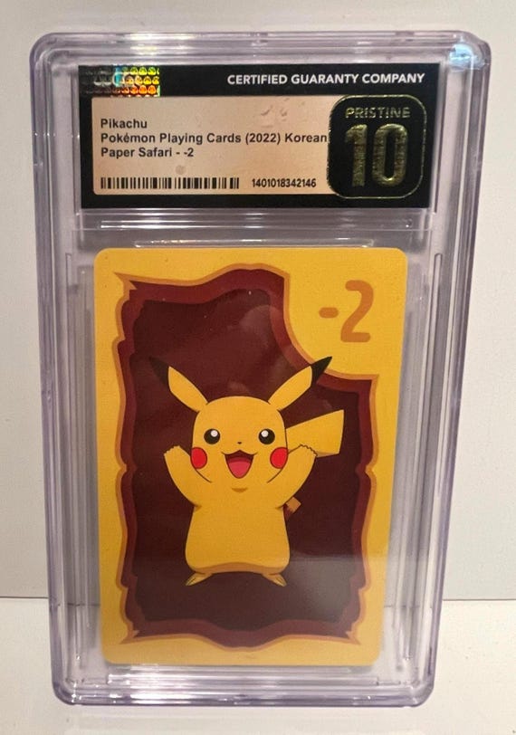 2022 Pokemon Korean Playing Cards "paper Safari" -2 Pikachu CGC 10 PRISTINE  - Etsy