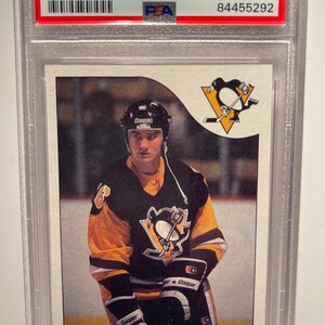 Mario Lemieux PSA 8 - 1985 Topps Rookie Card Graded Encased Authenticated!