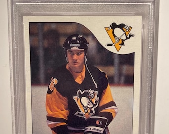 Mario Lemieux PSA 8 - 1985 Topps Rookie-kort Graderat, Inkapslat, Autentiserat!