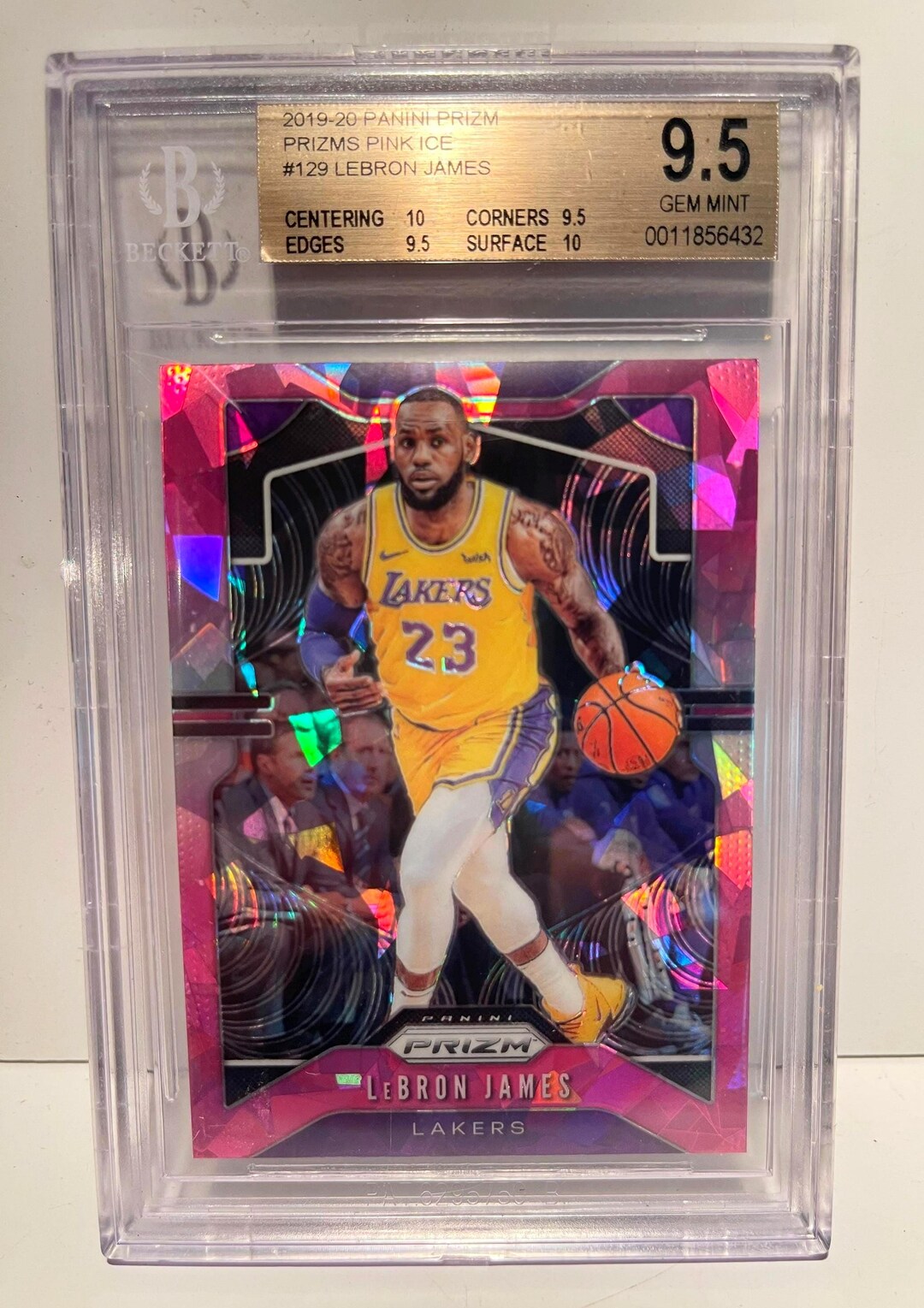 2019 Panini Prizm Lebron James Pink Ice Prizm #129 BGS 9.5 Lakers