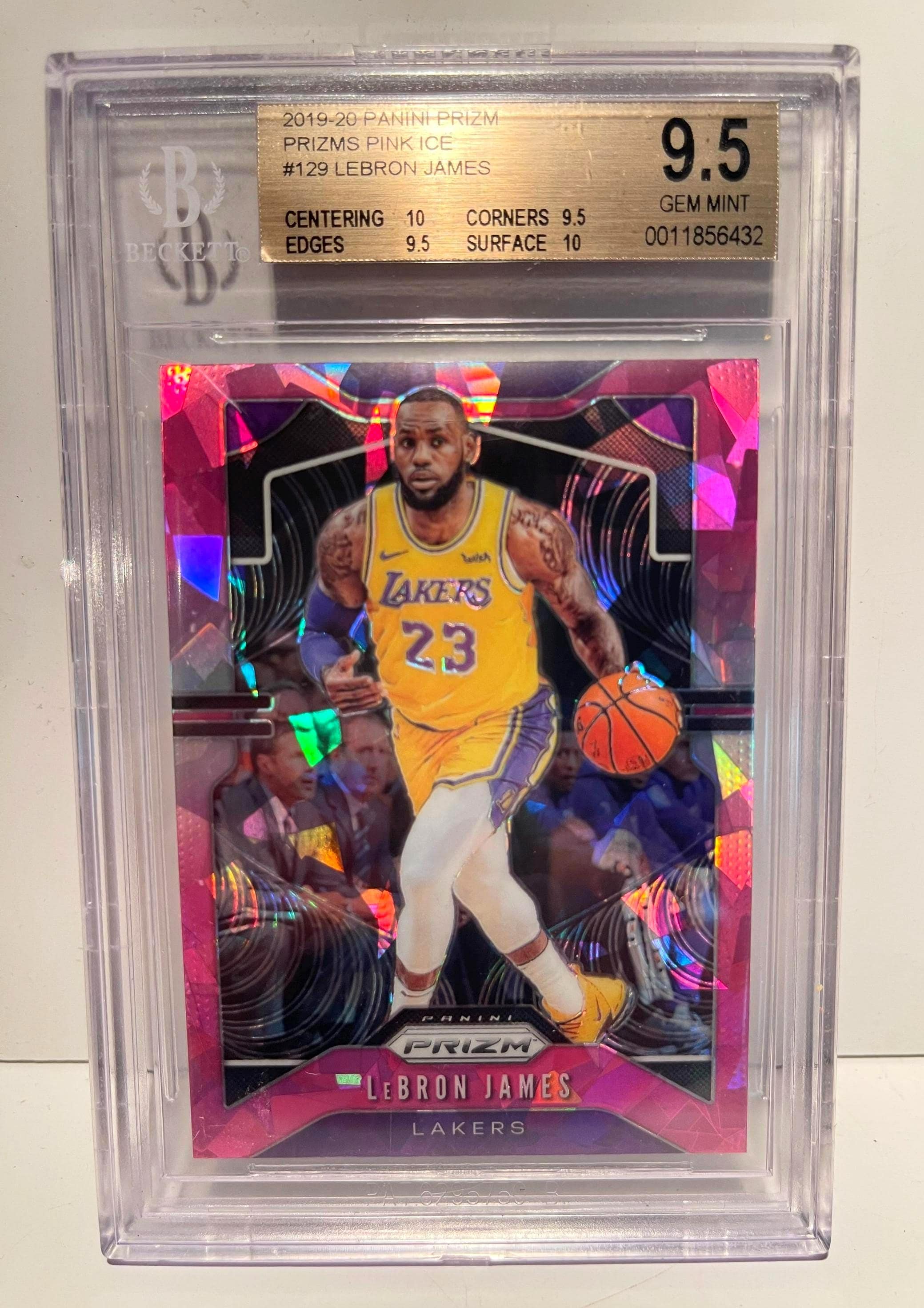 2019 Panini Prizm Lebron James Pink Ice Prizm #129 BGS 9.5 Lakers