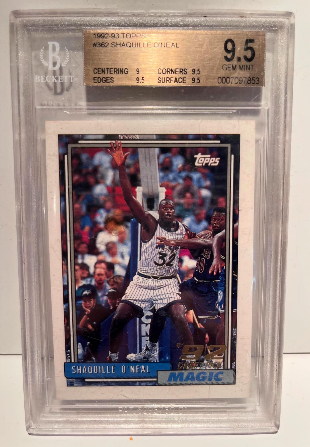 Shaquille O'neal Rookie Card 1992 Topps Gem Mint Beckett BGS 9.5