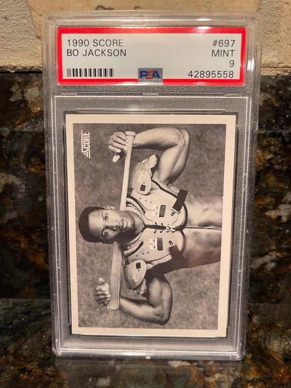 Bo Jackson 1990 Score Football Baseball Card - Graded PSA 9 Bo Jackson 1990 Score Football Baseball Card - Graded PSA 9