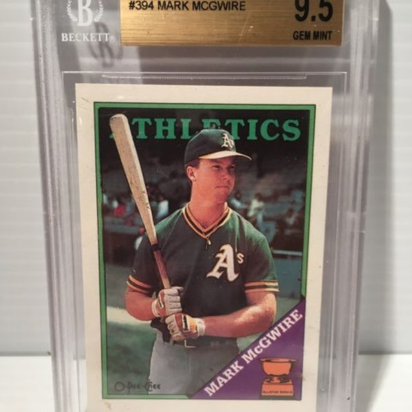 1988 O-Pee-Chee #394 Mark McGwire   - graded, authenticated, encased - BGS 9.5 Gem Mint