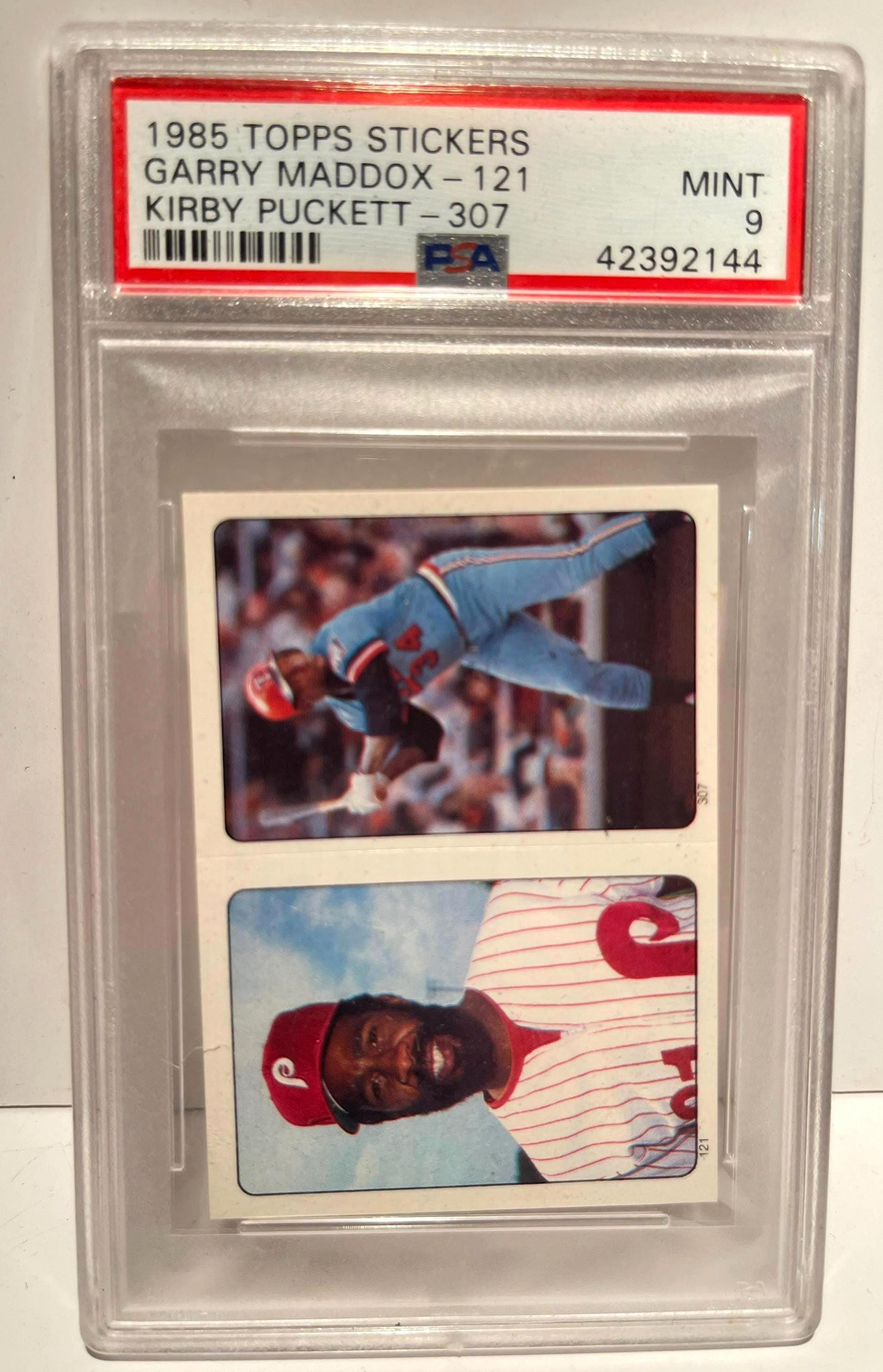 1985 Topps Stickers Maddox #121 Kirby Puckett #307 PSA 9 Mint Rookie ...
