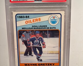 1984 O-Pee-Chee OPC Hockey #357 Wayne Gretzky Oilers Goal Leaders HOF PSA 8