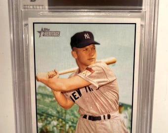 2010 Topps Heritage Baseball #56B Mickey Mantle Beckett BGS 9.5 Gem Mint Graded Encased Yankees