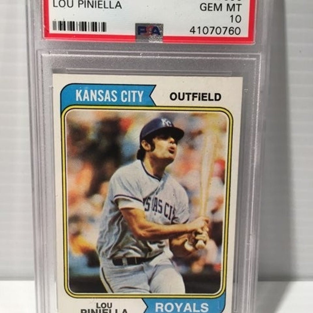 1974 Topps Lou Piniella 390 Yankees Legend Graded Encased 