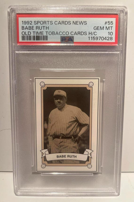 Babe Ruth 1992 Sports Cards News Old Time Tobacco 55 H/C PSA 10 Yankees  Legend