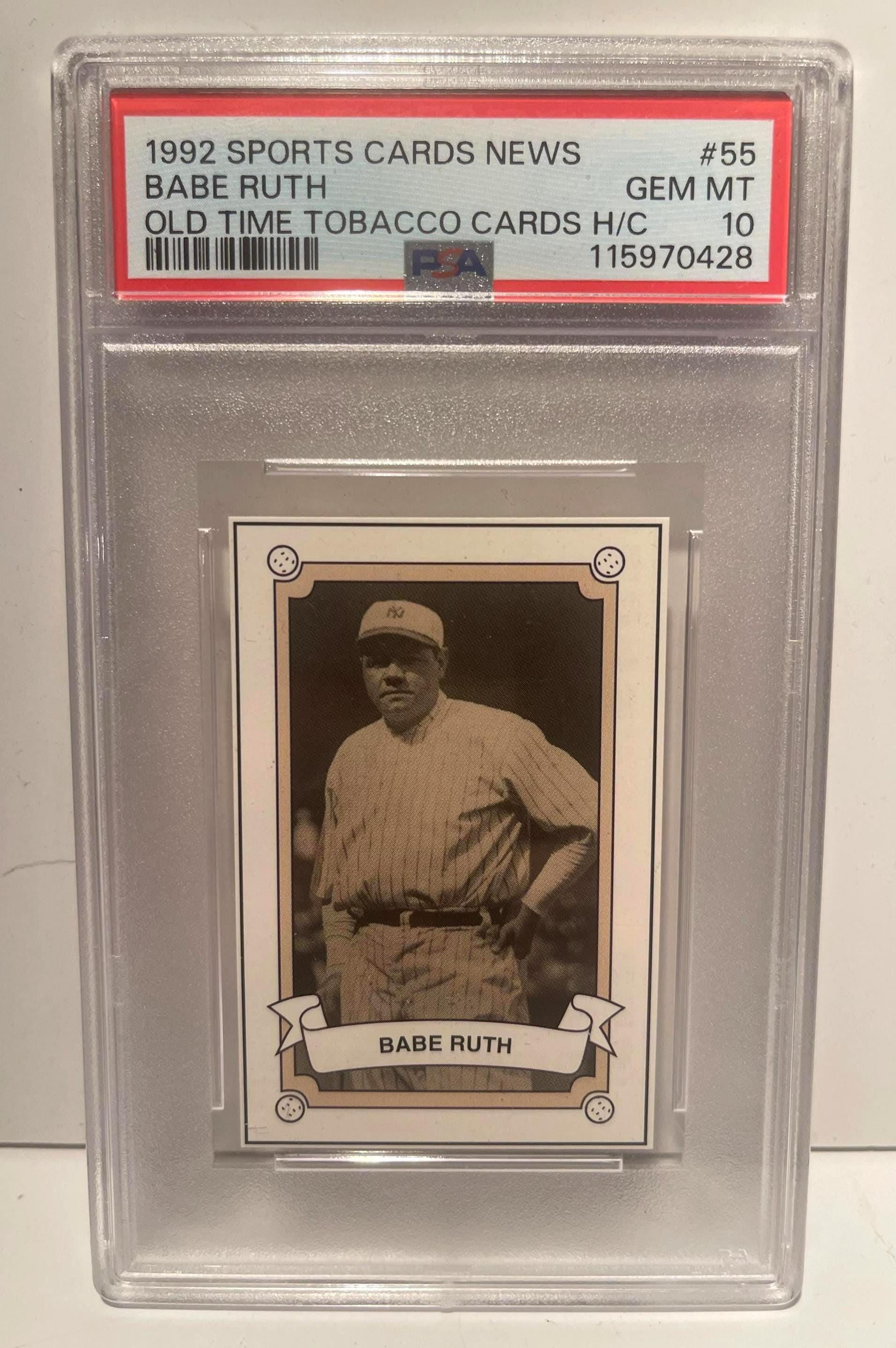 babe ruth tobacco card Babe Ruth 1992 Sports Cards News Old Time Tobacco 55 H/C PSA 10 Yankees  Legend