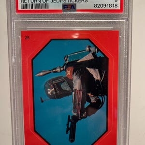 1983 Topps Star Wars: Return of the Jedi Stickers Boba Fett (Orange) PSA 9 MINT  -- Rare Mint Graded Authenticated & Encased
