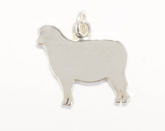 Sterling Silver Oxidized Three Dimensional Lamb Sheep Charm