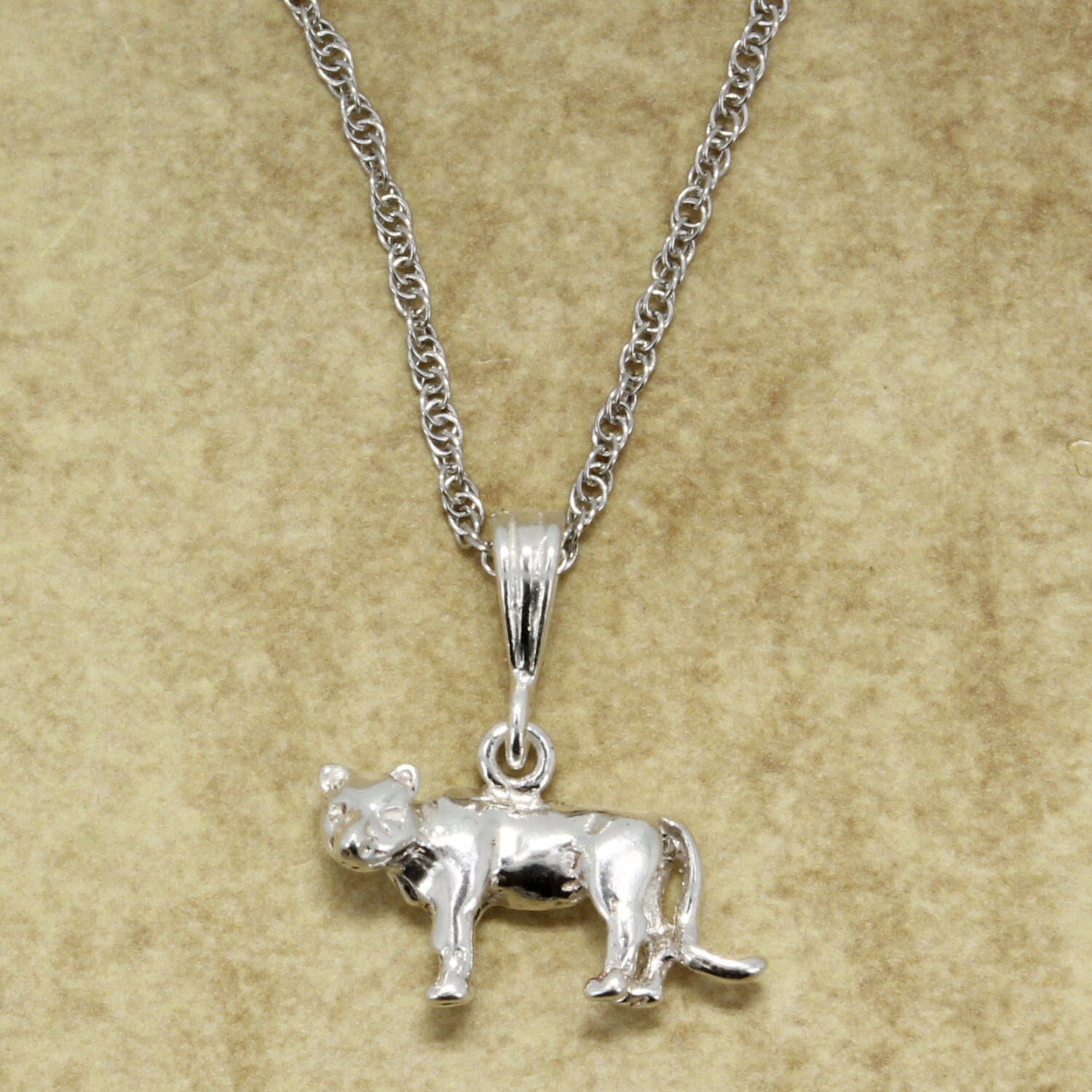 Cougar Necklace 925 Sterling Silver Mountain Lion Necklace. Etsy UK