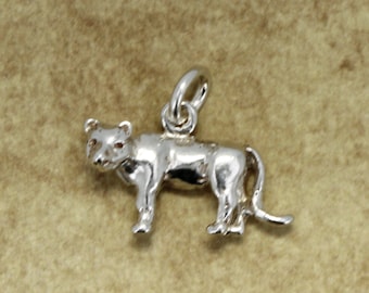 Ciondolo in argento sterling a forma di puma: ciondolo a forma di leone di montagna 3D