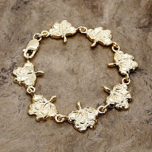 Cotton Anniversary Gift, Cotton Boll Bracelet, 14kt Gold Vermeil Cotton Boll Link Bracelet, Cotton Farmer gift for her